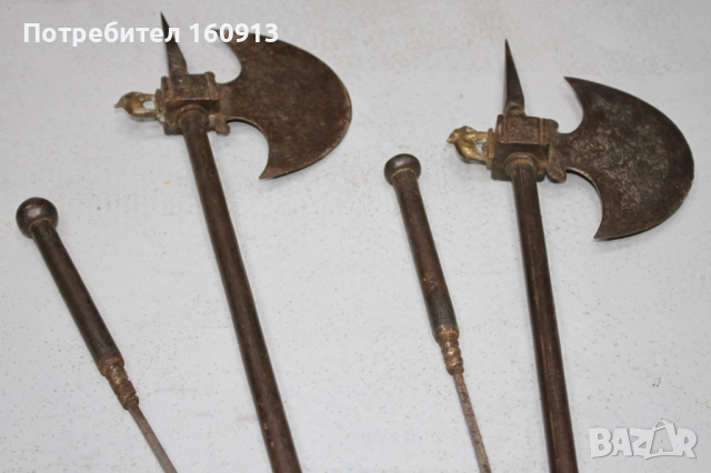 Ислямски Османски Индо-персийски Бойни Брадви с Шиш. Сет., снимка 15 - Антикварни и старинни предмети - 51443401