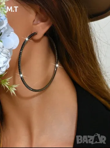 Нови обеци халки 8см, снимка 1