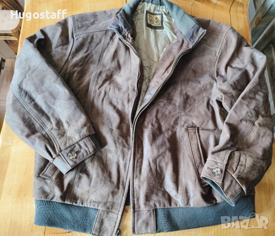 Винтидж Jos. A. Bank кожено кафяво Bomber Aviator Пилотско Хл