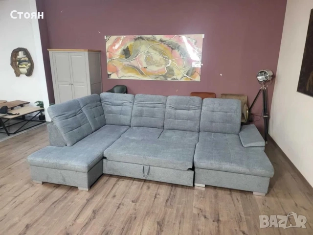 ПРОМОЦИЯ!!! Светло сив П - образен ъглов диван Nixon с функция сън, снимка 11 - Дивани и мека мебел - 52829776
