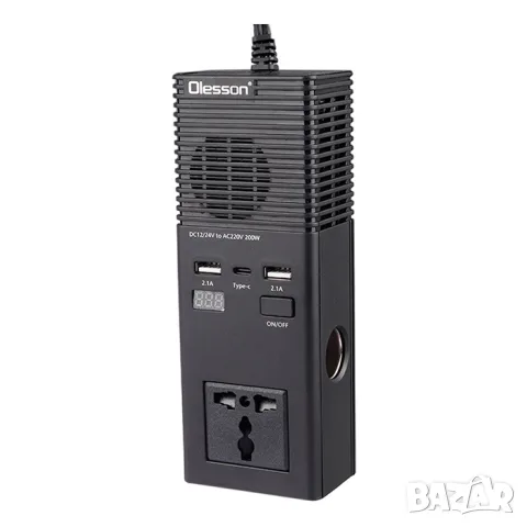Автомобилен инвертор 12V и 24V към 220V 200W, снимка 3 - Аксесоари и консумативи - 55862142