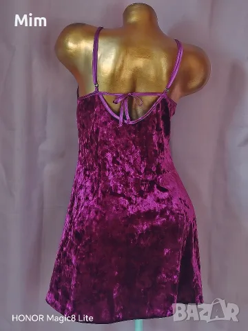 М/L Нощница от кадифе в бордо, снимка 5 - Нощници - 56241016