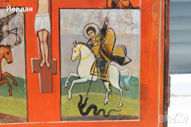 Руска празнична икона , снимка 4 - Антикварни и старинни предмети - 36417068