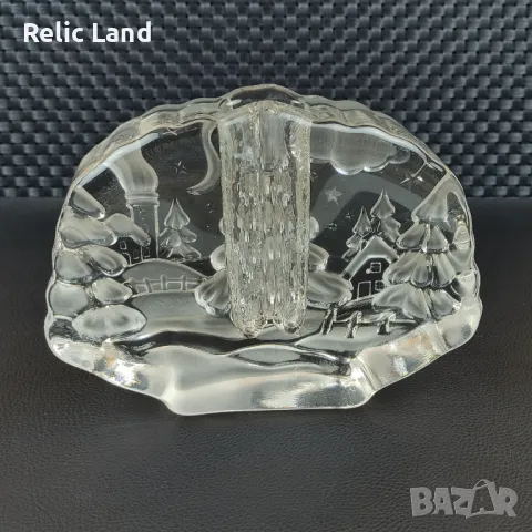 Масивна стъклена ваза, снимка 4 - Антикварни и старинни предмети - 47397037