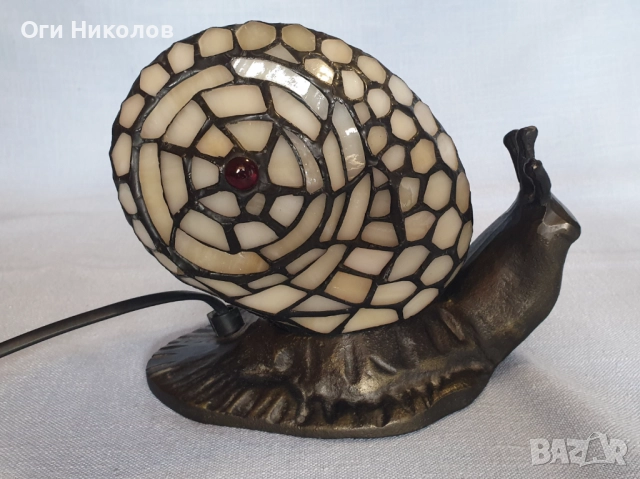 Настолна лампа тип Тифани  с форма охлюв , снимка 5 - Антикварни и старинни предмети - 51708825