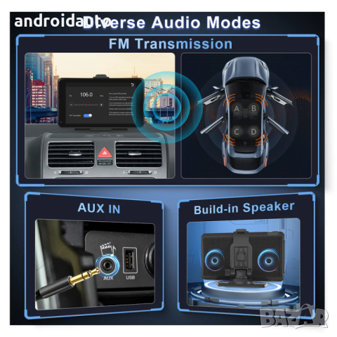 AndroidAuto/Apple Carplay IPS 7" Монитор+Камера за заден ход, снимка 4 - Аксесоари и консумативи - 44553852