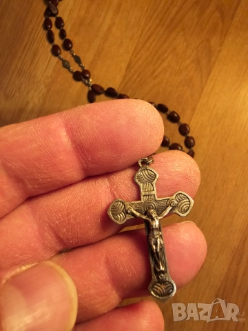 Стара молитвена броеница от франция Лурд с кръст света богородица свети Йосиф с младенеца Исус и ису, снимка 2 - Други ценни предмети - 51841058