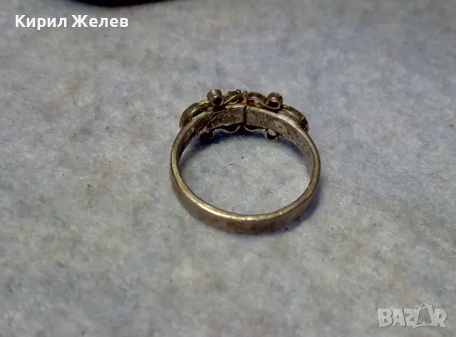 СТАР ТЮРКОАЗЕН МЕЛХИОРЕН ПРЪСТЕН МАЙСТОРСКА РЪЧНА ФИЛИГРАННА ИЗРАБОТКА РУСИЯ 44271, снимка 11 - Антикварни и старинни предмети - 49757345