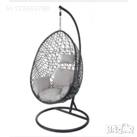 Водоустойчива Градинска Люлка - Висящ Ратанов стол, гнездо, снимка 2 - Къмпинг мебели - 50687732