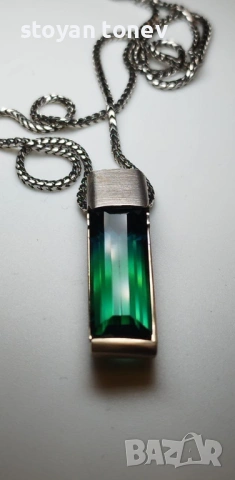 Изключително Колие с Афгански Индиколит Турмалин в 18К златен обков!