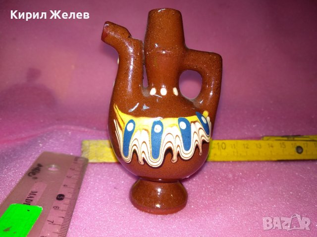 КЕРАМИЧНО БЪРДУЧЕ СВИРКА РЪЧНА МАЙСТОРСКА ИЗРАБОТКА ТРАДИЦИОНЕН ЕТНО СУВЕНИР ГЛЕДЖОСАНА ГЛИНА 42932