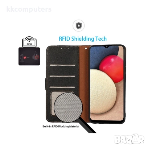 KHAZNEH Кожен флип калъф за Xiaomi 15T -RFID защита, Държач за Карти и Стойка, вкл. Протектор, 4 Цвя, снимка 5 - Калъфи, кейсове - 52387562