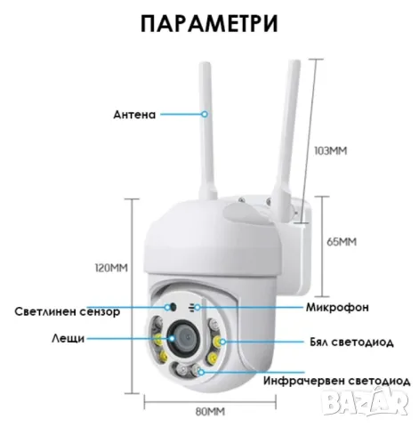 Wi Fi камера 1080P, снимка 4 - Камери - 48811667