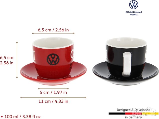 Volkswagen GTI чаши за кафе VW GOLF GTI, снимка 9 - Аксесоари и консумативи - 41399159
