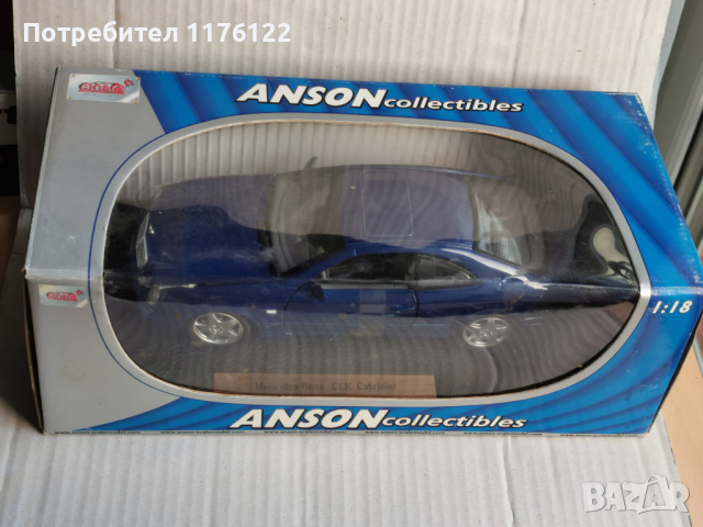 1/18 Anson Mercedes Benz CLK Coupe Мерцедес ЦЛК Нов В Кутия, снимка 2 - Коли, камиони, мотори, писти - 36131362