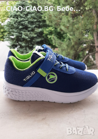 №29-№35, Маратонки за момче TIGLIO сини с зелени акценти, снимка 3 - Детски маратонки - 33235668