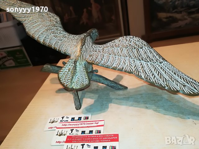орел/сокол-46Х24Х16СМ-мед/месинг 0801230927, снимка 16 - Антикварни и старинни предмети - 39227228