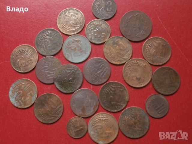 Лот стотинки 1951,1952,1954, 1 лев 1960 , снимка 1