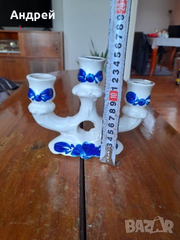 Стар порцеланов Свещник, снимка 4 - Антикварни и старинни предмети - 39375859
