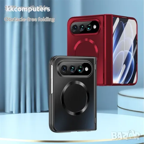 Xiaomi 18 Fold Магнитен Калъф, Електролитно Покритие, Твърдо Стъкло – Черен и Червен, снимка 15 - Калъфи, кейсове - 56256588