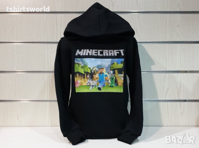 Нов детски суичър с дигитален печат MINECRAFT в черен цвят, снимка 8 - Детски анцузи и суичери - 39094844