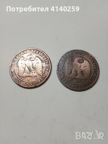 ФРАНЦИЯ МОНЕТИ 10 САНТИМА 1854 Г 