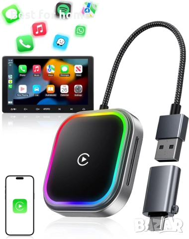 Безжичен CarPlay и Android Auto адаптер