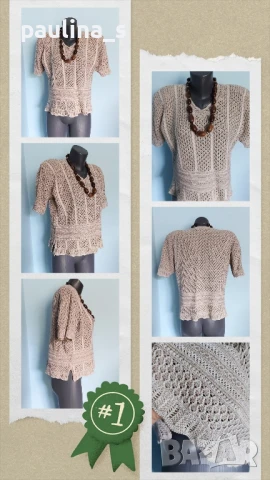 Три различни броя / Винтидж! Памучна блуза тип туника от плетена дантела , снимка 7 - Туники - 51017987