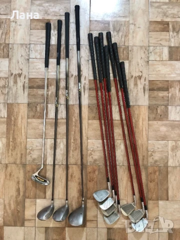 Английски комплект голф стикове в голф калфа и сгъваема количка , снимка 6 - Голф - 50913320