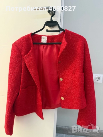 Дамско сако тип туид, червено – ново, XL