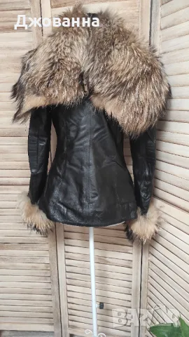 Палто , естествена кожа , огромен естествен пух, снимка 5 - Палта, манта - 47654151