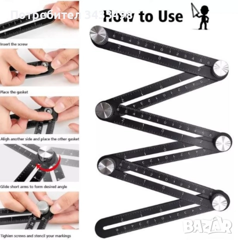 Измервателен инструмент с шест ъгъла и шаблон, снимка 8 - Други инструменти - 51858966