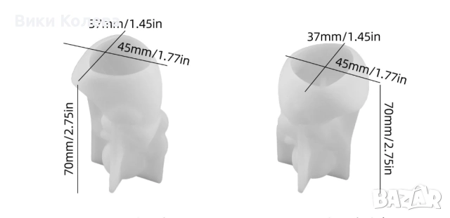 Силиконови Форми за Отливане на Ангели - 2 бр. Ангел със Звезда  и Ангел със Сърце, снимка 3 - Форми - 52824956