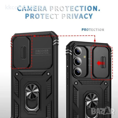Samsung Galaxy S25+ 5G Удароустойчив Ring Holder/ Sliding Camshield Калъф и Протектор, снимка 9 - Калъфи, кейсове - 51414222