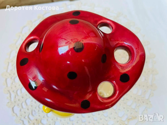 Красива порцеланова / керамична / гъба - поставка за четки за зъби от Япония, снимка 6 - Антикварни и старинни предмети - 53867996