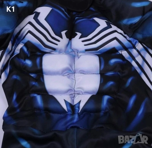 Костюм на Venum Венъм Черен Спайдърмен с маска и мускули, снимка 2 - Образователни игри - 51988551