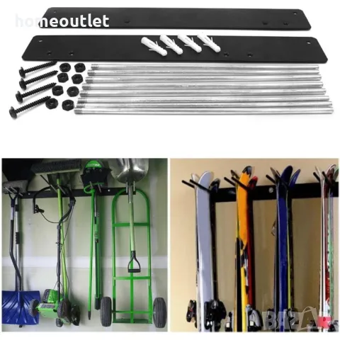 ПРОМОЦИЯ Стенна метална поставка за съхранение на ски UNHO U-860, снимка 5 - Зимни спортове - 49086759