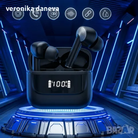 Безжични Bluetooth слушалки TWS с LED дисплей, ENC микрофон и IPX7 водоустойчивост, снимка 3 - Bluetooth слушалки - 55823275