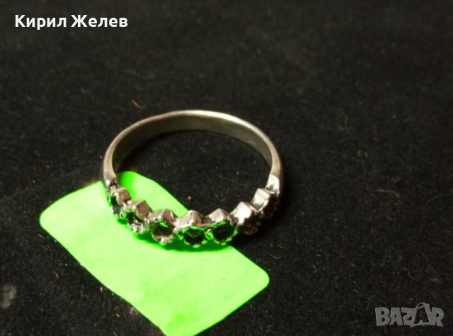 КРАСИВ АЖУРЕН НЕЖЕН СРЕБЪРЕН ПРЪСТЕН СРЕБРО 925 РЪЧНА СТАРА ИЗРАБОТКА 40234, снимка 7 - Пръстени - 42379351