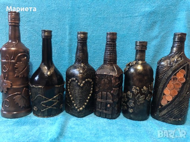 Декорирана бутилка, снимка 4 - Декорация за дома - 38311500