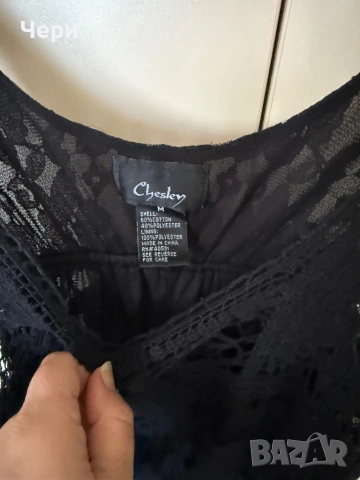 Дантелена черна рокля М, снимка 2 - Рокли - 52636234