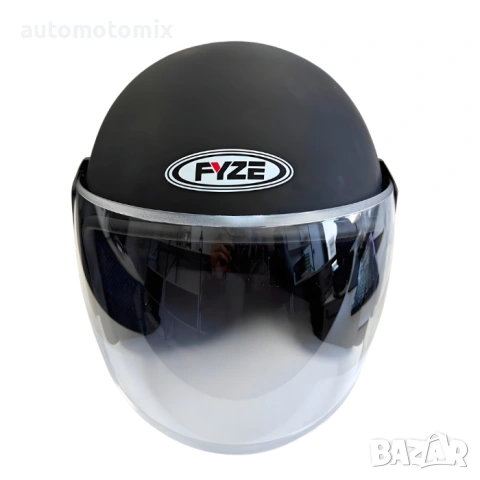 Каска за мотор, Отворена каска без брада за скутер, ЧЕРЕН МАТ - 2415