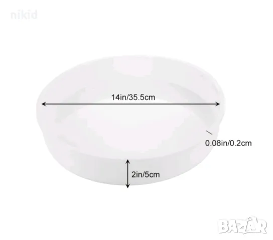 Грамадна кръгла кръг основа подложка за маса поднос табла силиконов молд форма смола гипс, снимка 5 - Форми - 50062037