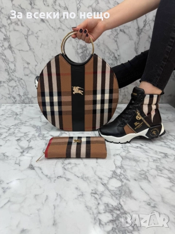 Burberry Дамски Комплект Маратонки Чанта И Портмоне Бърбъри - Налични Различни Цветове Код SK318, снимка 6 - Чанти - 52598704