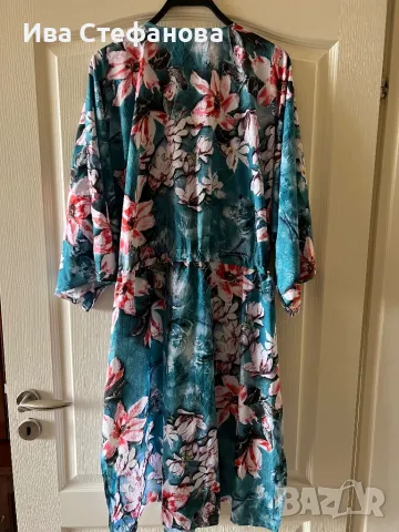 Нова наметка кимоно ръкав туника за плаж коприна копринена  универсален размер, снимка 3 - Ризи - 49858761