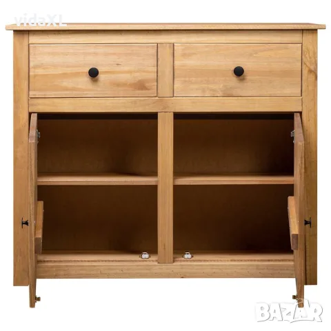 vidaXL Сайдборд, 93x40x80 см, бор масив, стил Панама, снимка 3 - Бюфети - 56146523