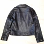 Детско черно кожено яке байкър за момиче De Facto размер 128/134, снимка 2