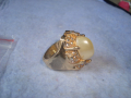 КРАСИВ ЕФЕКТЕН ПОЗЛАТЕН БЕЛ ЕПОК РЕТРО ВИНТИДЖ АРТ ПРЪСТЕН с ЦИРКОНИ 17126, снимка 9