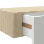 vidaXL Стенен рафт за чекмеджета, дъб и бяло, 60x23,5x10 см, MDF, снимка 10
