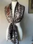 Леопардов шал от 100 % коприна в кафявата гама, снимка 2